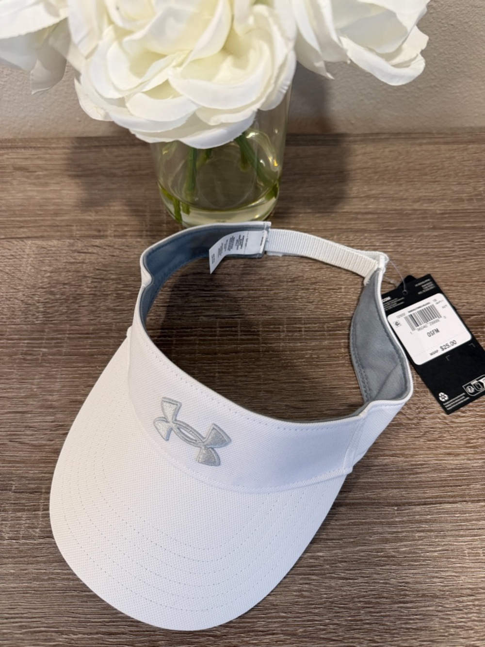 Under Armour White and Gray Performance Visor